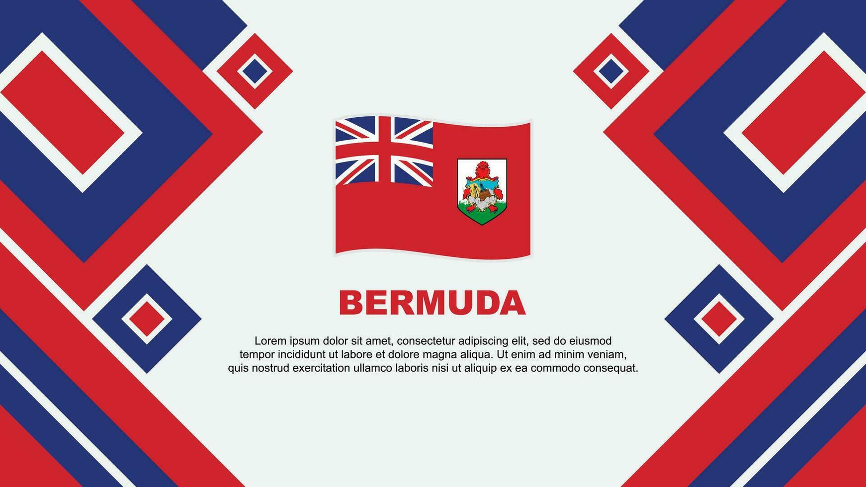 Bermudes drapeau abstrait Contexte conception modèle. Bermudes indépendance journée bannière fond d'écran vecteur illustration. Bermudes dessin animé