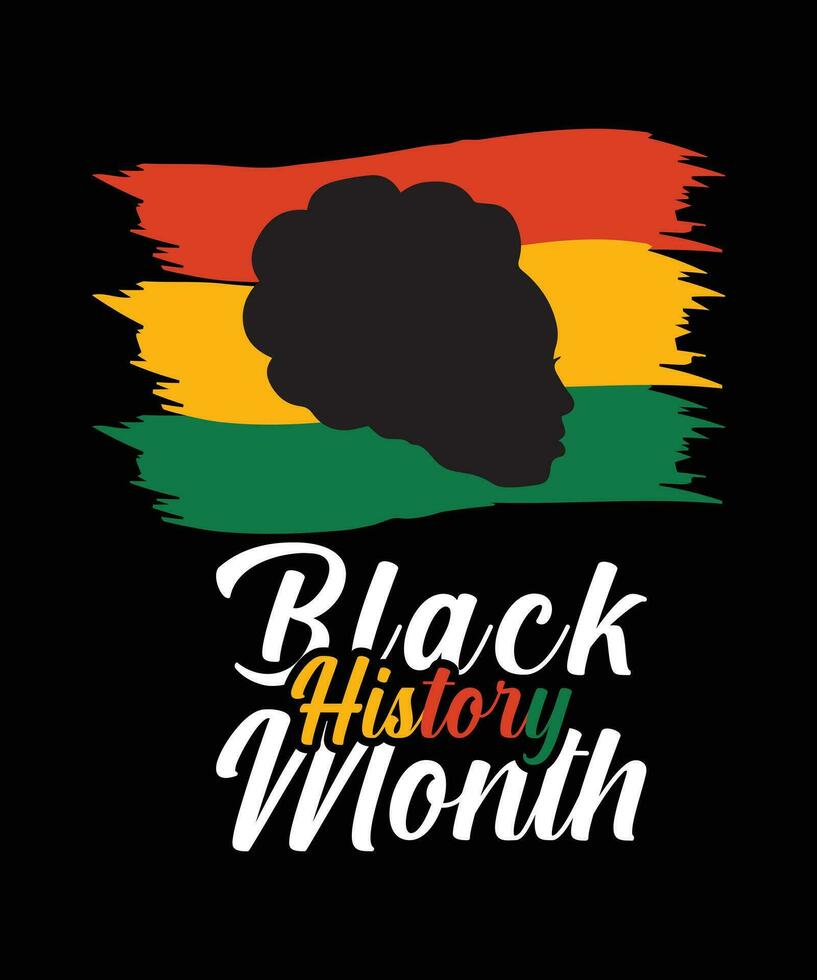 noir histoire mois logo vecteur T-shirt conception