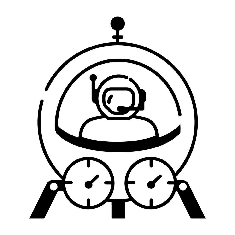 espace et planètes linéaire icône vecteur