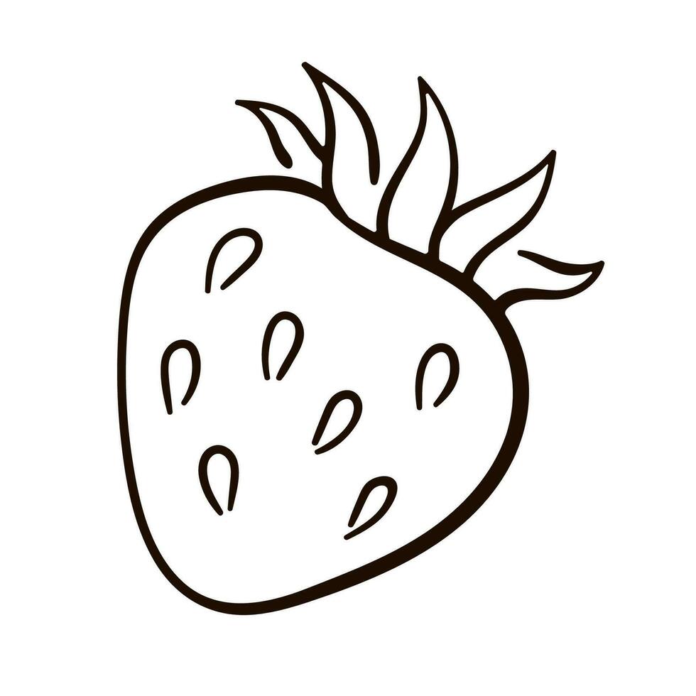 fraise icône pour la toile, application, logo. ligne art style conception isolé sur blanc Contexte. vecteur