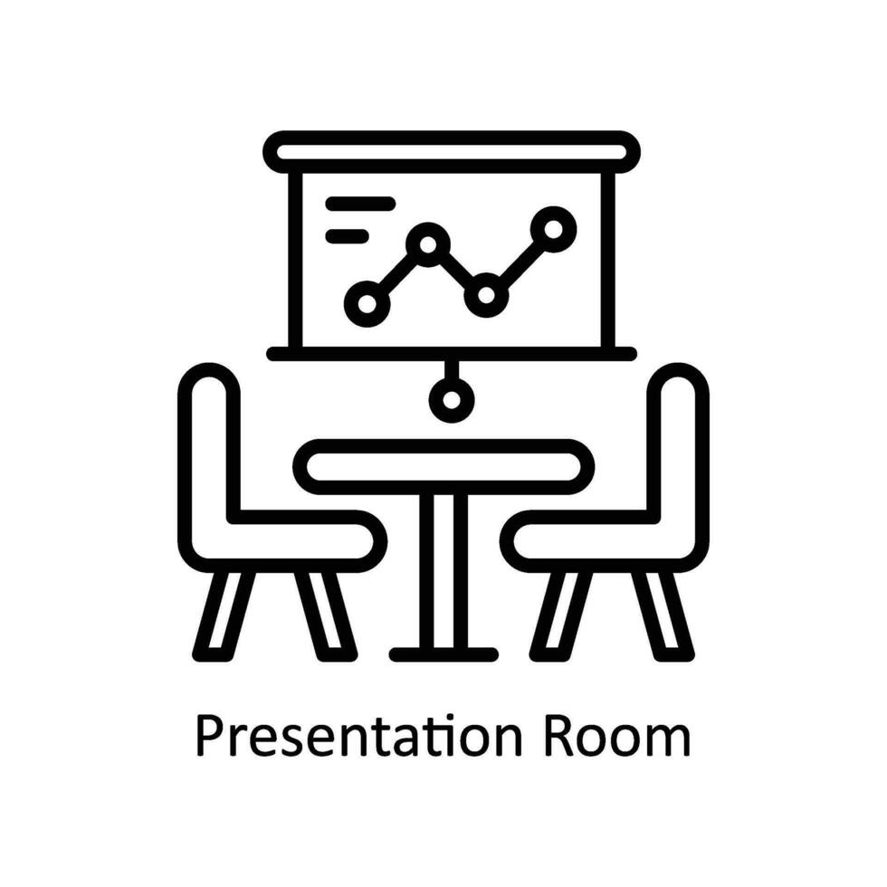 présentation pièce vecteur contour icône conception illustration. affaires et la gestion symbole sur blanc Contexte eps dix fichier