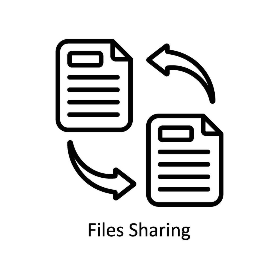 des dossiers partage vecteur contour icône conception illustration. affaires et la gestion symbole sur blanc Contexte eps dix fichier