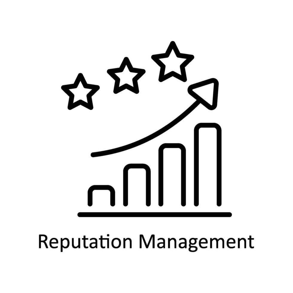 réputation la gestion vecteur contour icône conception illustration. affaires et la gestion symbole sur blanc Contexte eps dix fichier