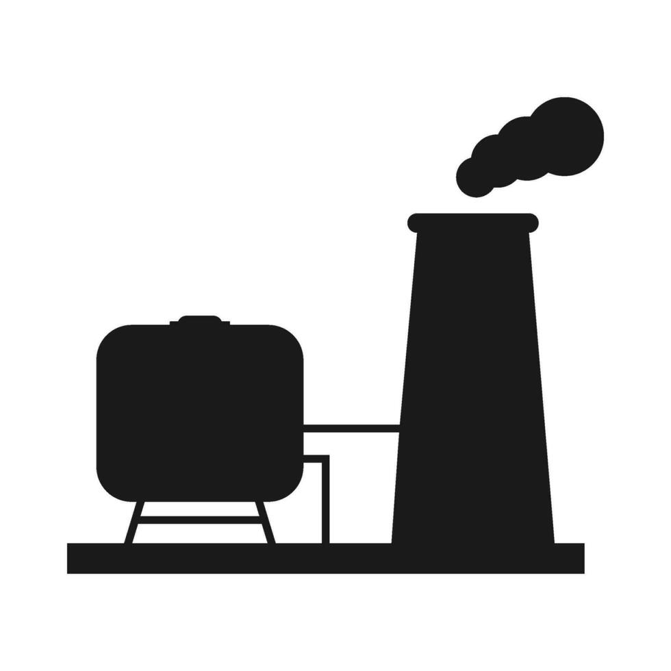 usine bâtiment silhouette illustration sur isolé Contexte vecteur