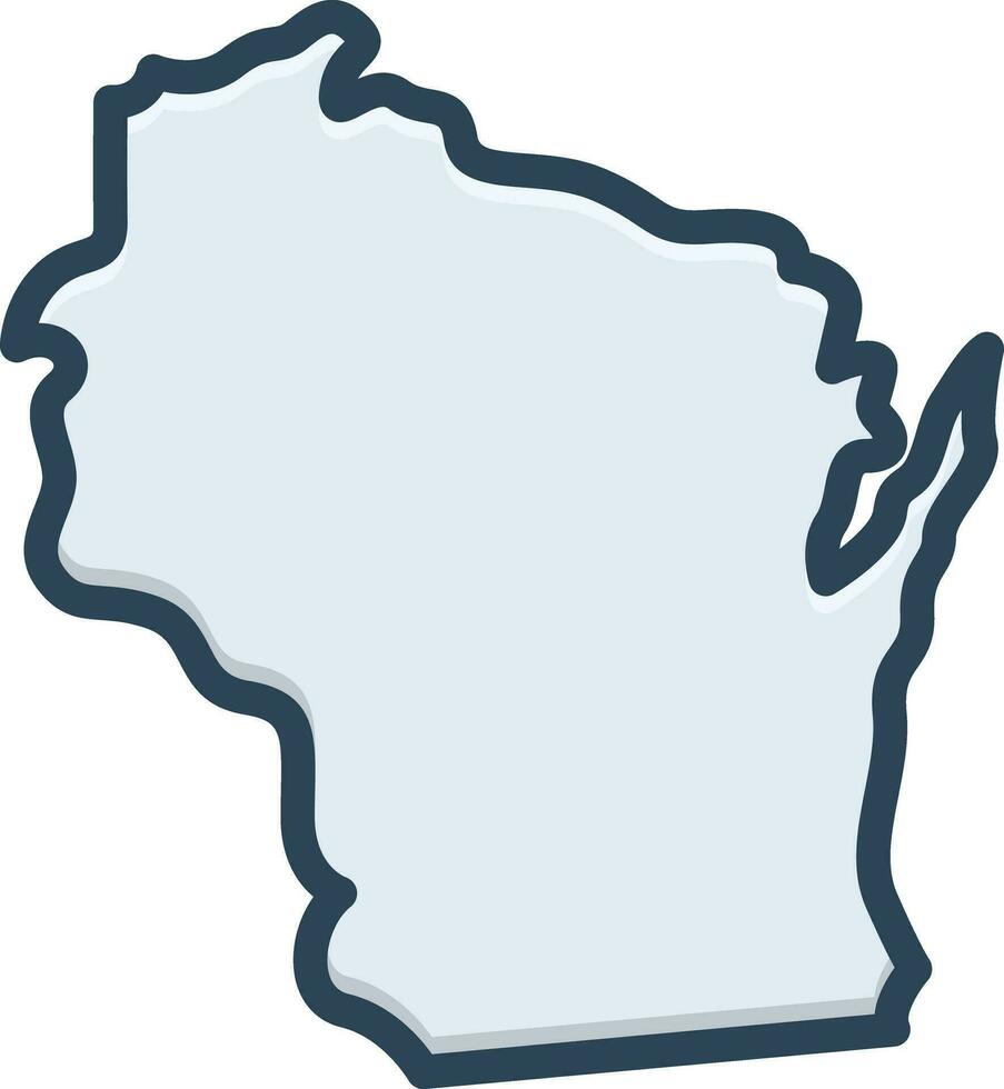 Couleur icône pour Wisconsin vecteur