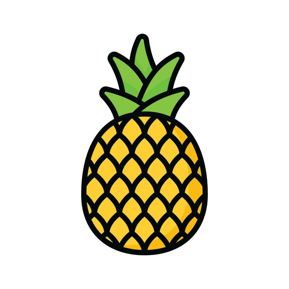 branché icône de ananas, en bonne santé fruit, Naturel nourriture vecteur