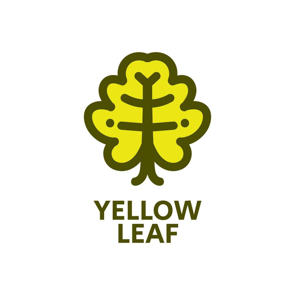 Jaune feuille la nature logo concept conception illustration vecteur