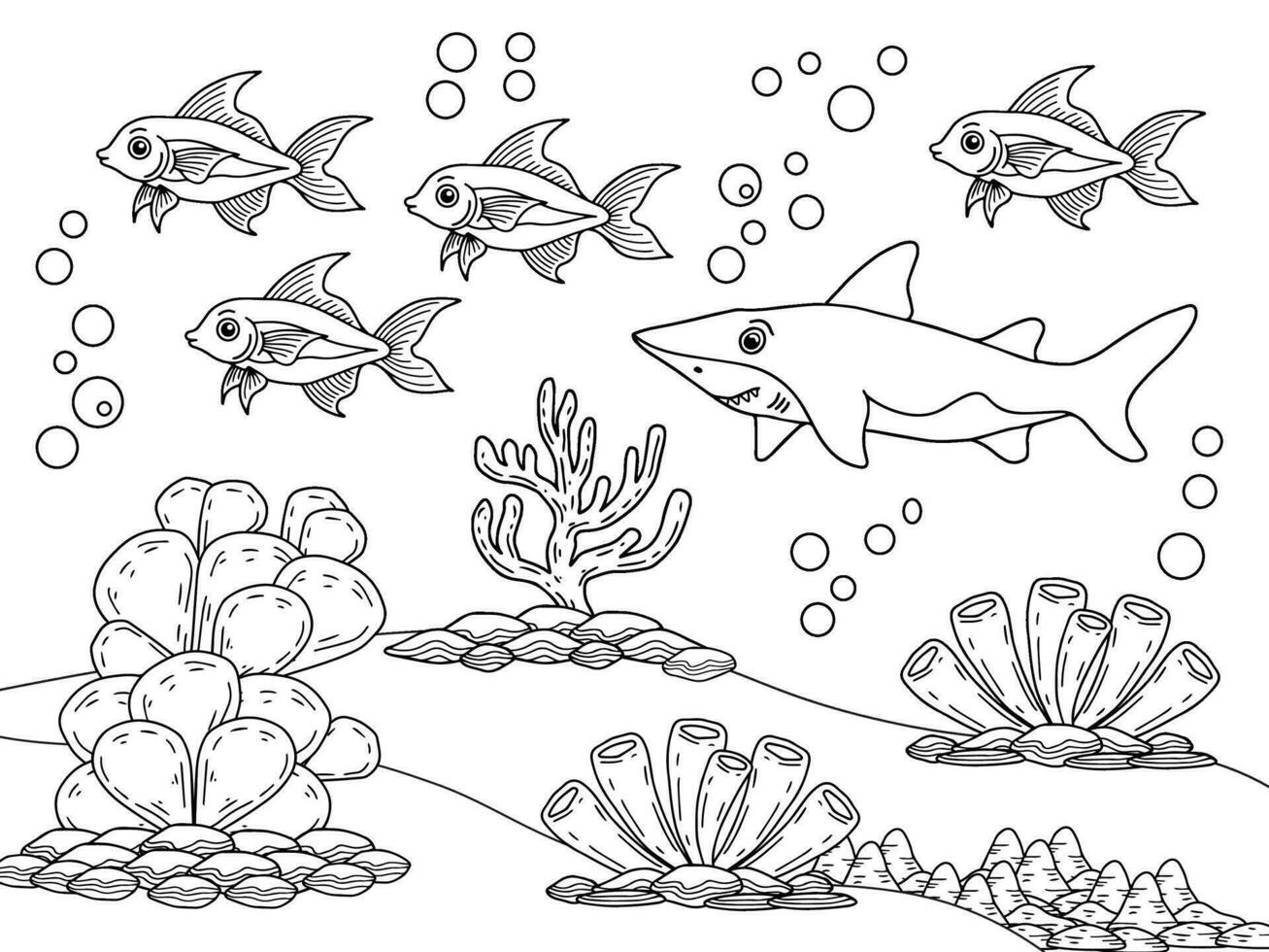 conception vecteur aqua océan coloration page pour des gamins