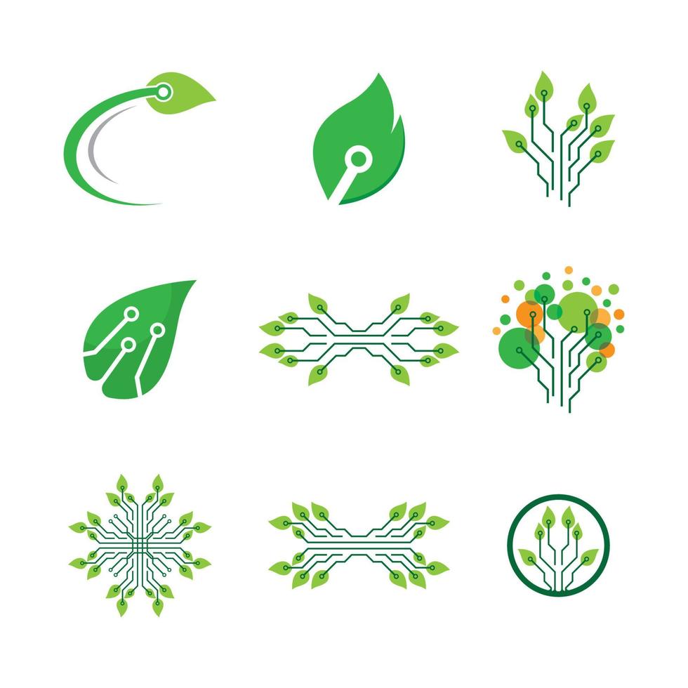 logo de la technologie verte vecteur