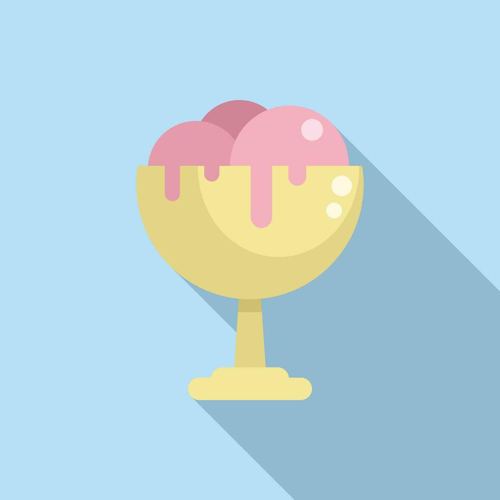gelato crème tasse icône plat vecteur. du froid dessert vecteur