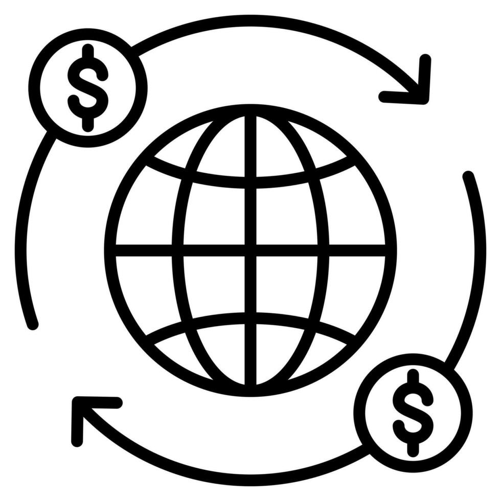 global Coût optimisation icône ligne vecteur illustration