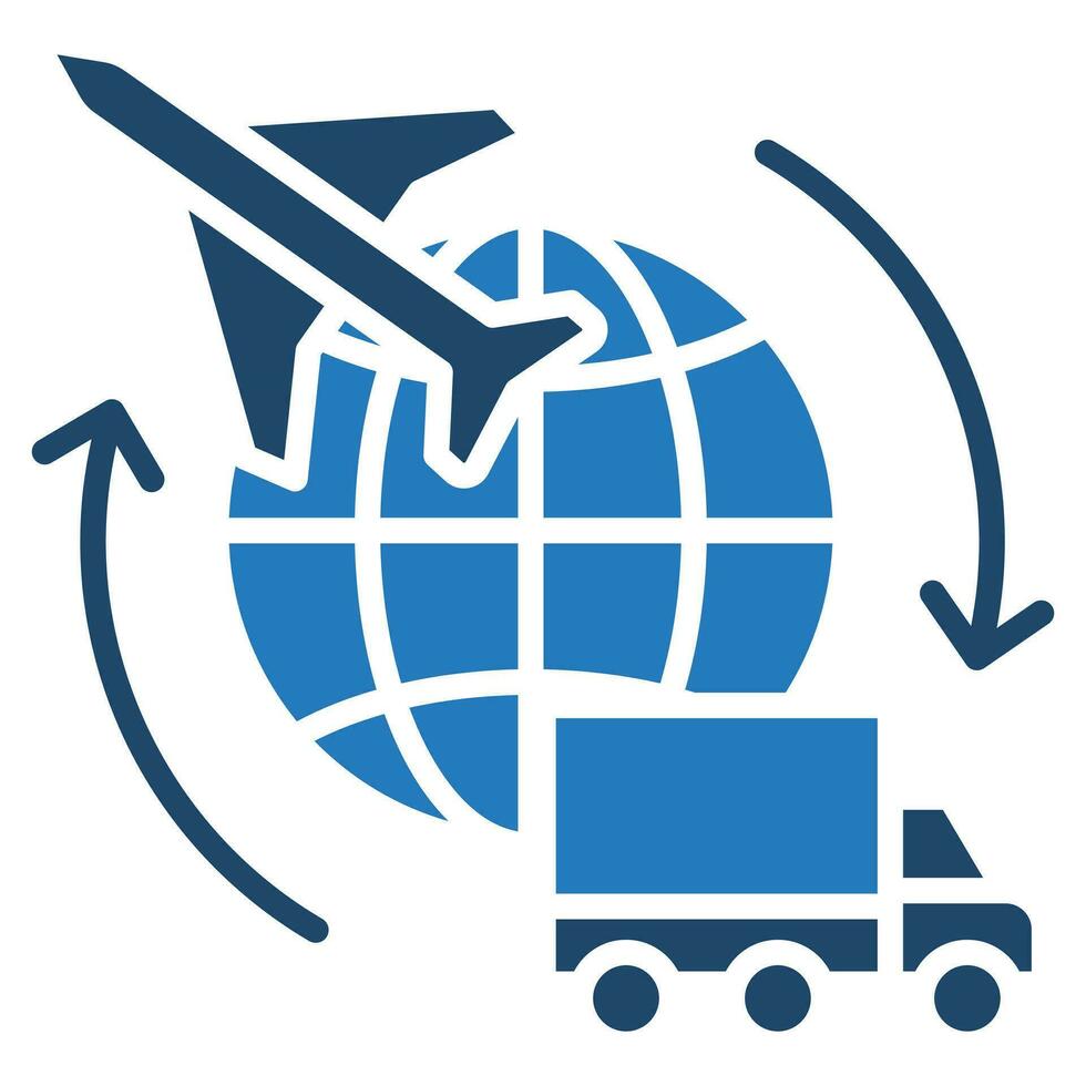 global logistique icône ligne vecteur illustration