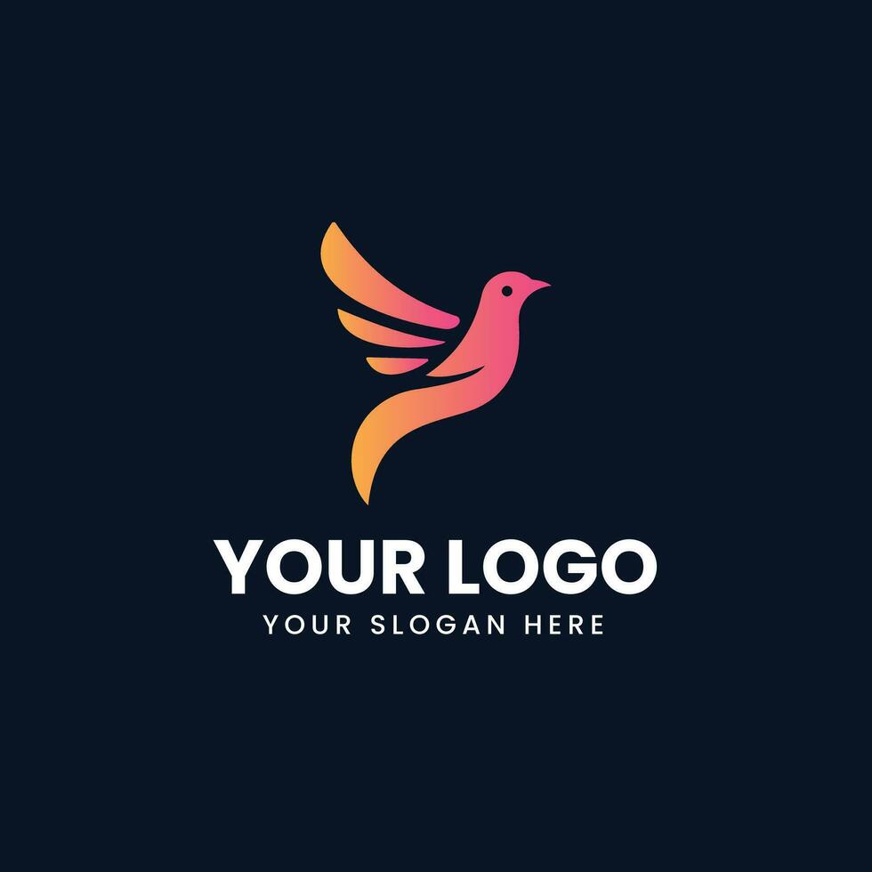 création de logo oiseau volant coloré vecteur