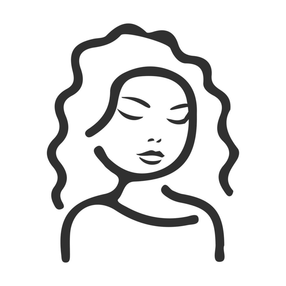 femme profil ligne icône. affronter, cosmétologie, esthéticien. beauté se soucier concept. pouvez être utilisé pour les sujets comme beauté salon, dermatologie, esthétique procédure vecteur