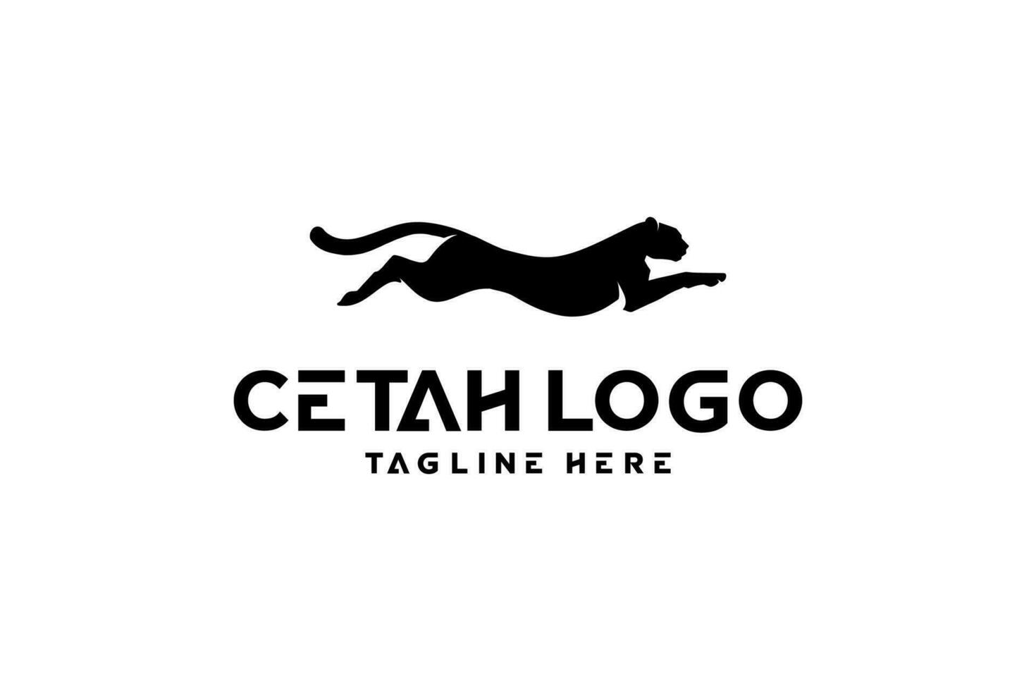 guépard logo illustration dans silhouette style vecteur
