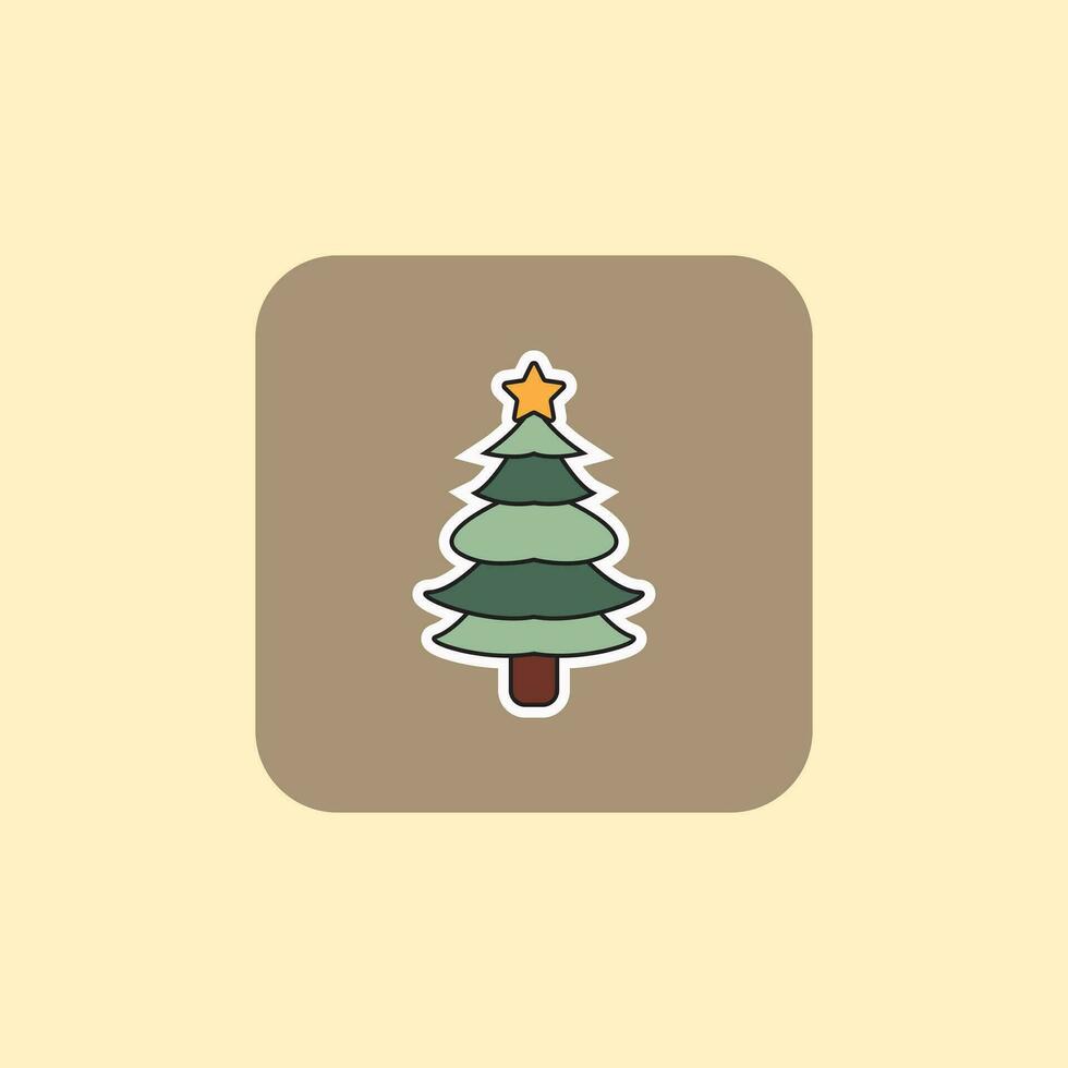 icône de ligne d'arbre de Noël. vecteur