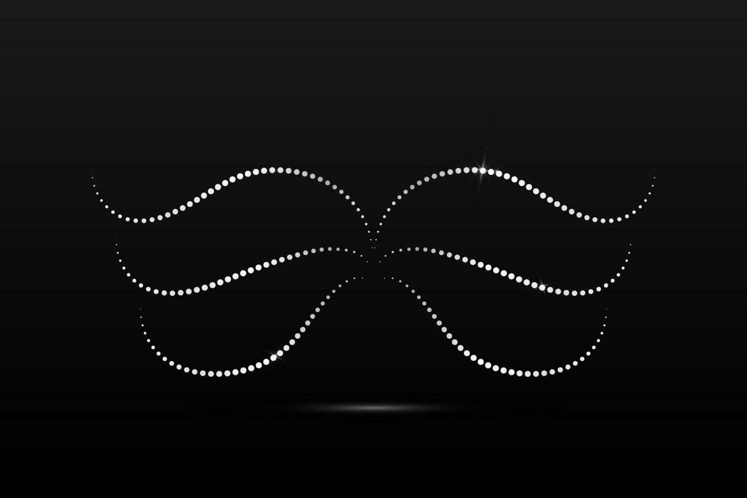 argent papillon linéaire ondulé abstrait sur une noir Contexte. ange ailes. vecteur graphique