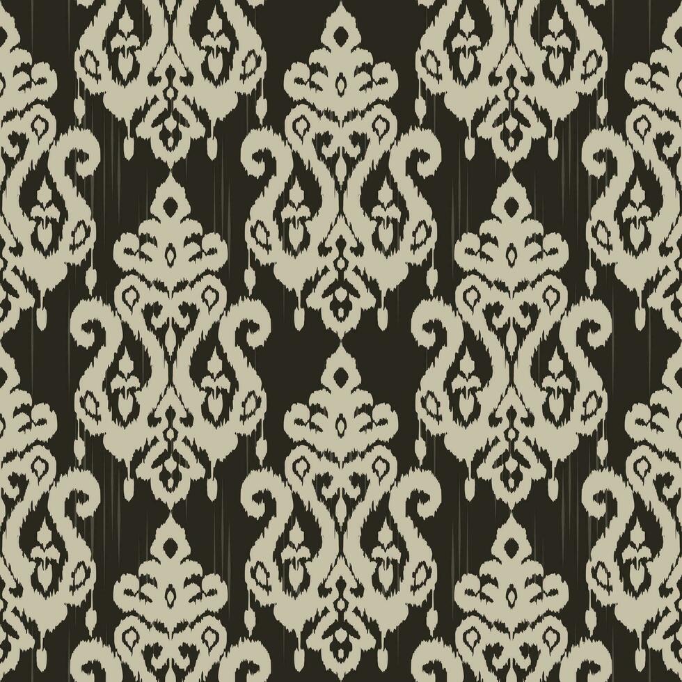 floral ancien sans couture modèle pour rétro fonds d'écran. enchanté ancien fleurs. les arts et artisanat mouvement inspiré. conception pour emballage papier, fond d'écran, tissus et mode vêtements. ikat modèle. vecteur