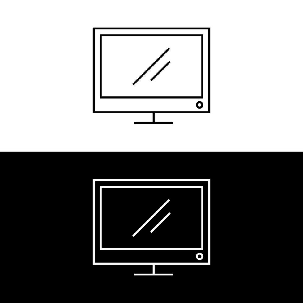 icône de moniteur d'ordinateur. symbole pc plat. illustration vectorielle vecteur