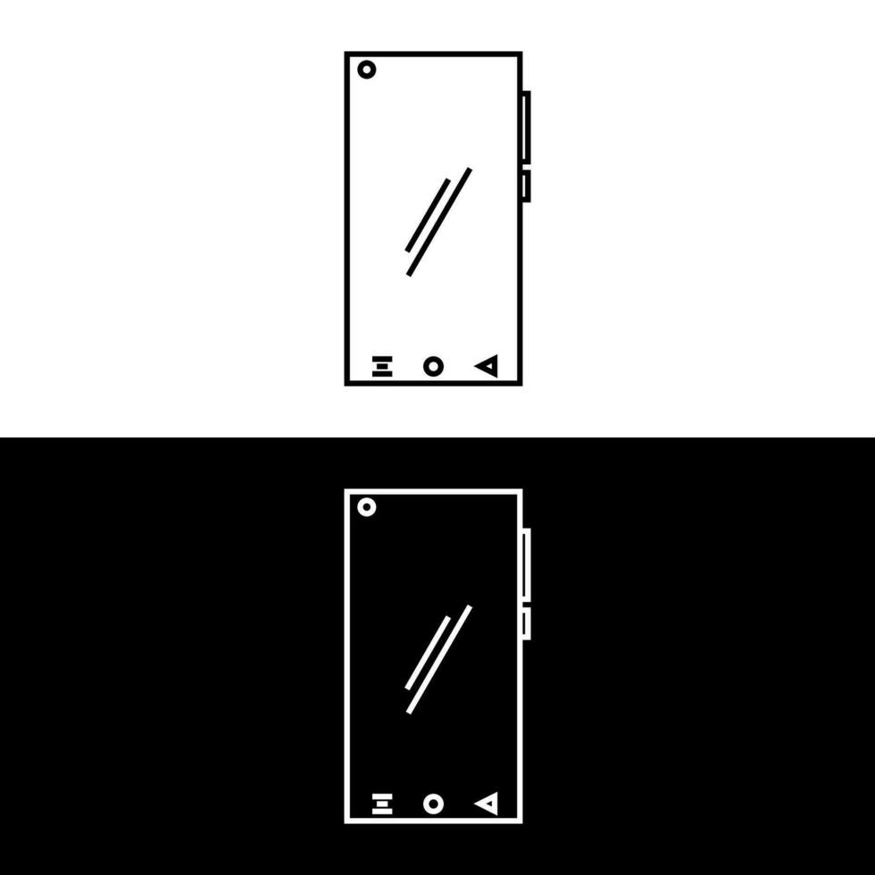 mobile téléphone ligne icône téléphone intelligent avec blanc écran vecteur