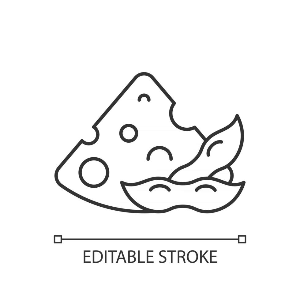 icône linéaire de fromage de soja vecteur