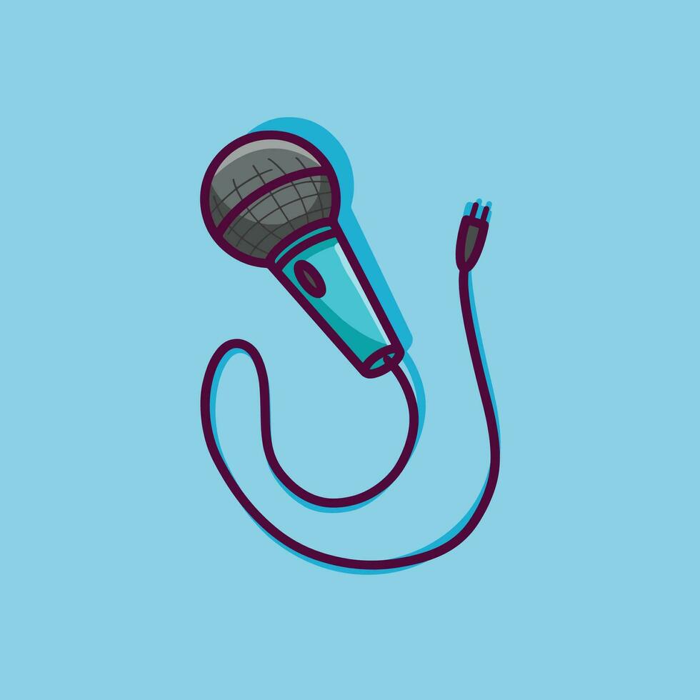 illustration de dessin animé de microphone vecteur