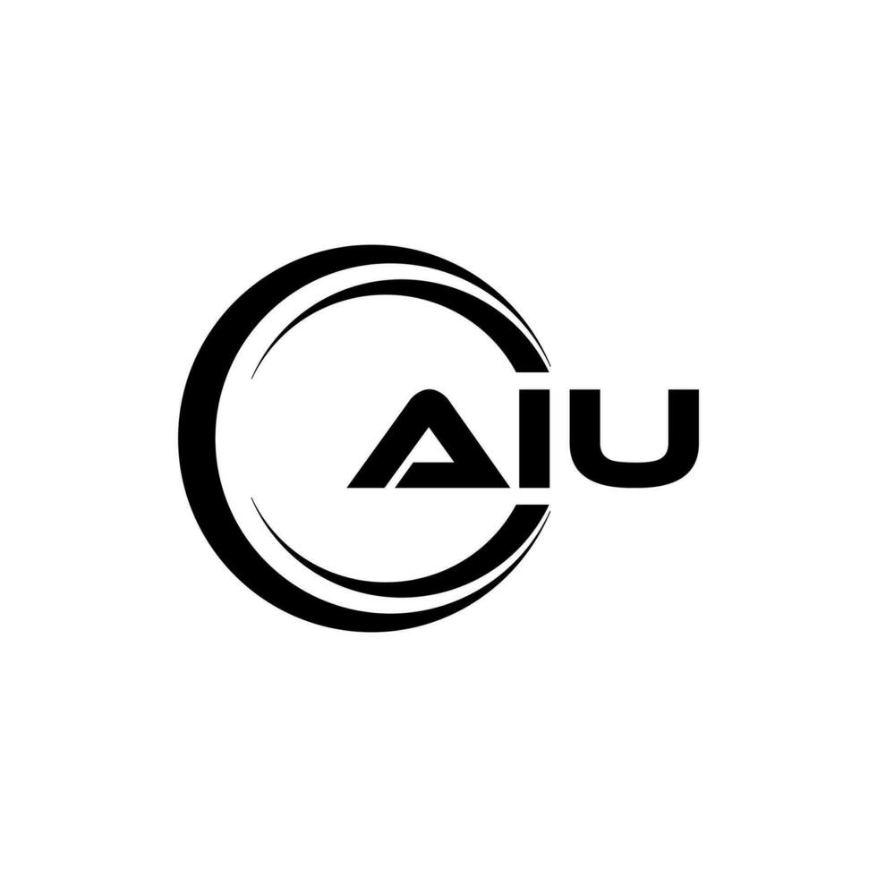 aiu lettre logo conception, inspiration pour une unique identité. moderne élégance et Créatif conception. filigrane votre Succès avec le frappant cette logo. vecteur