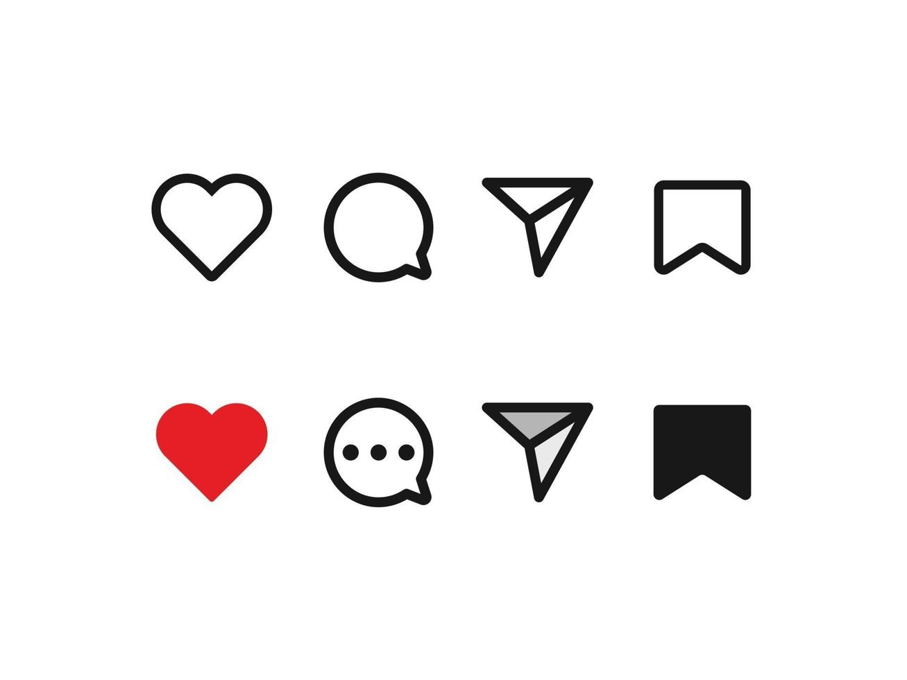 icône de médias sociaux, icône d'amour, icône de partage vecteur