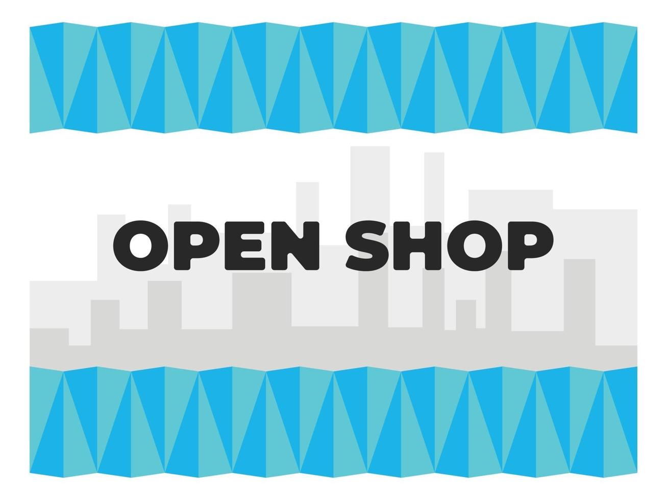 modèle de conception de magasin ouvert, ouvert maintenant, vente ouverte, magasin et marché vecteur