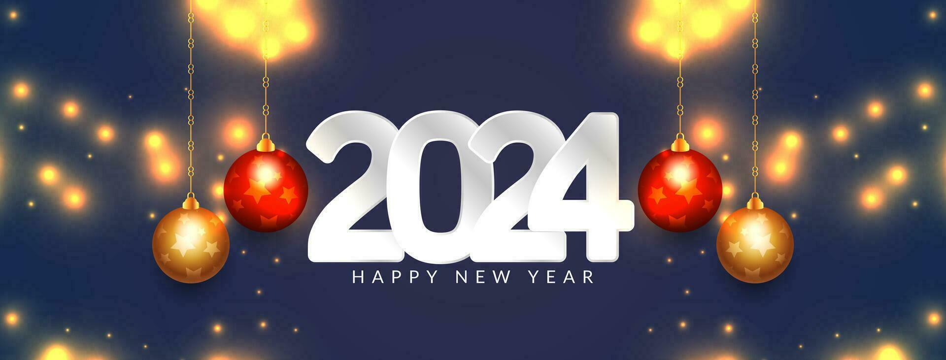 content Nouveau année 2024 décoratif élégant bannière conception vecteur