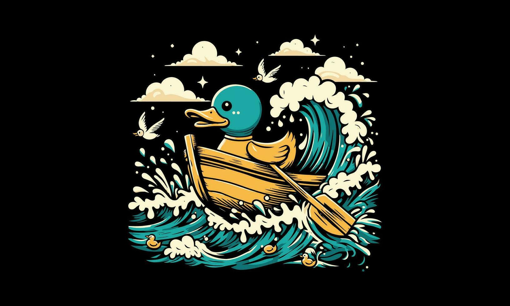 canard équitation bateau sur mer vecteur ouvrages d'art conception