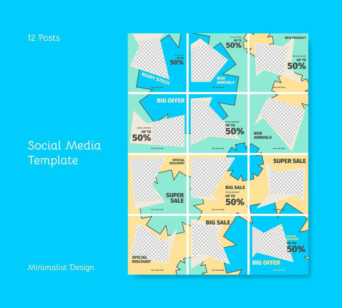 social médias alimente modèle avec minimaliste conception vecteur