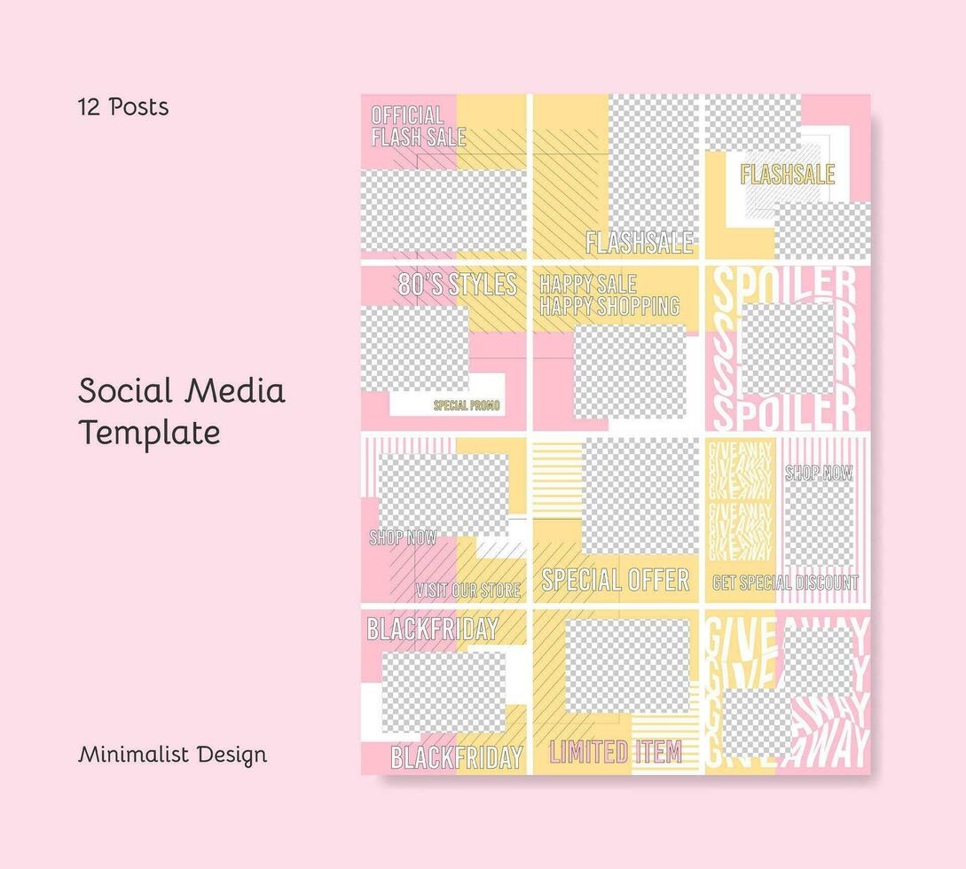 social médias alimente modèle avec minimaliste conception vecteur