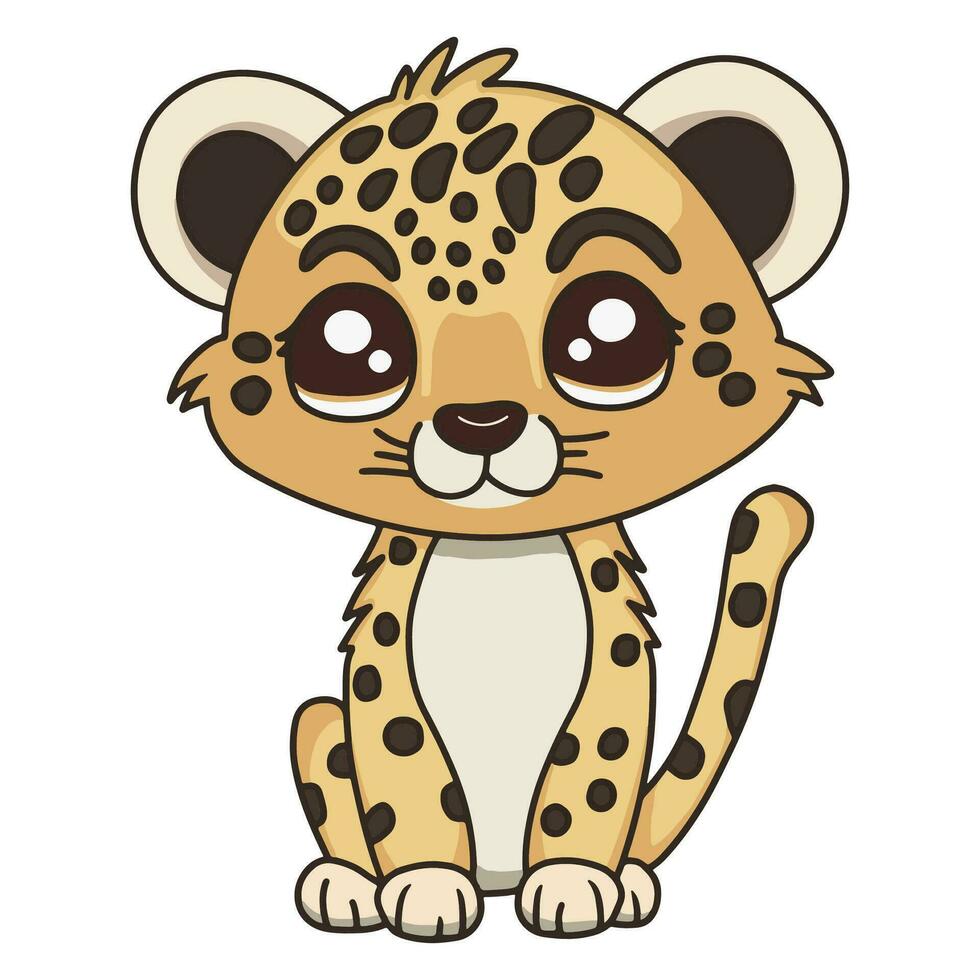 mignonne tigre sauvage safari africain animaux pour enfants, les enfants clipart, vecteur illustration