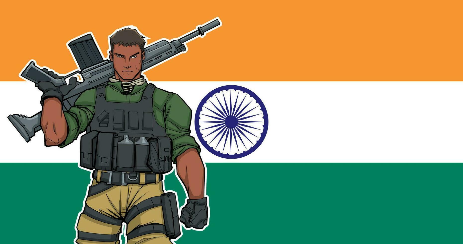 Indien soldat Contexte vecteur