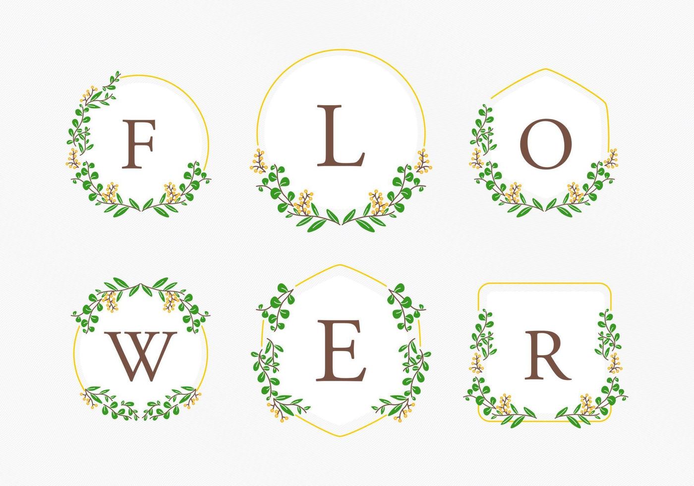 collection de cadres floraux pour le logo de mariage vecteur