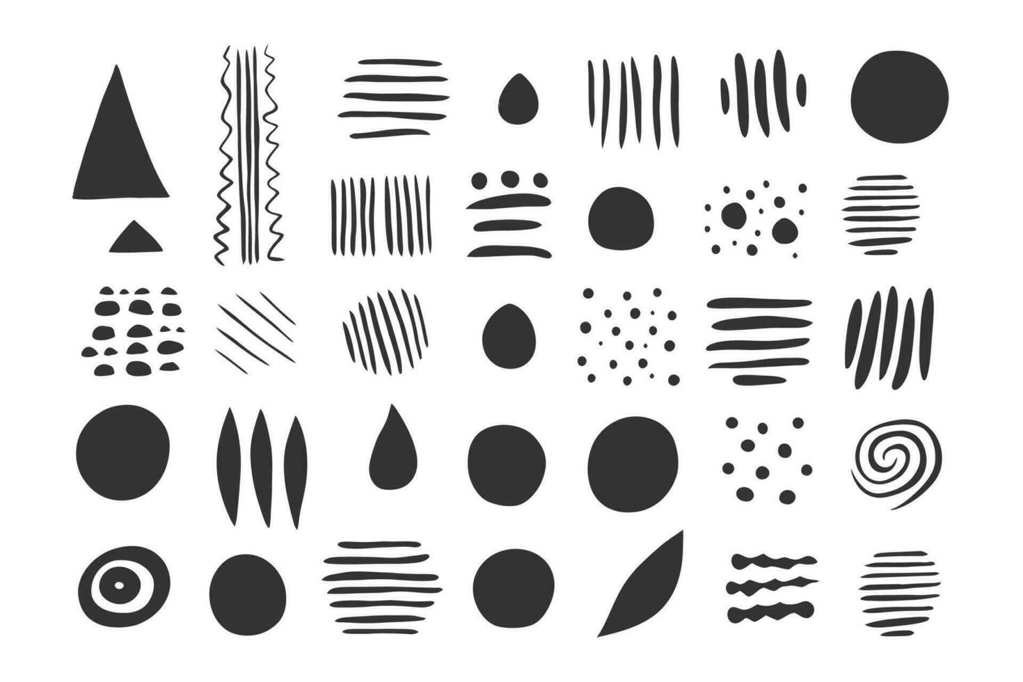 collection brosse tiré divers géométrique formes. vecteur illustration conception.
