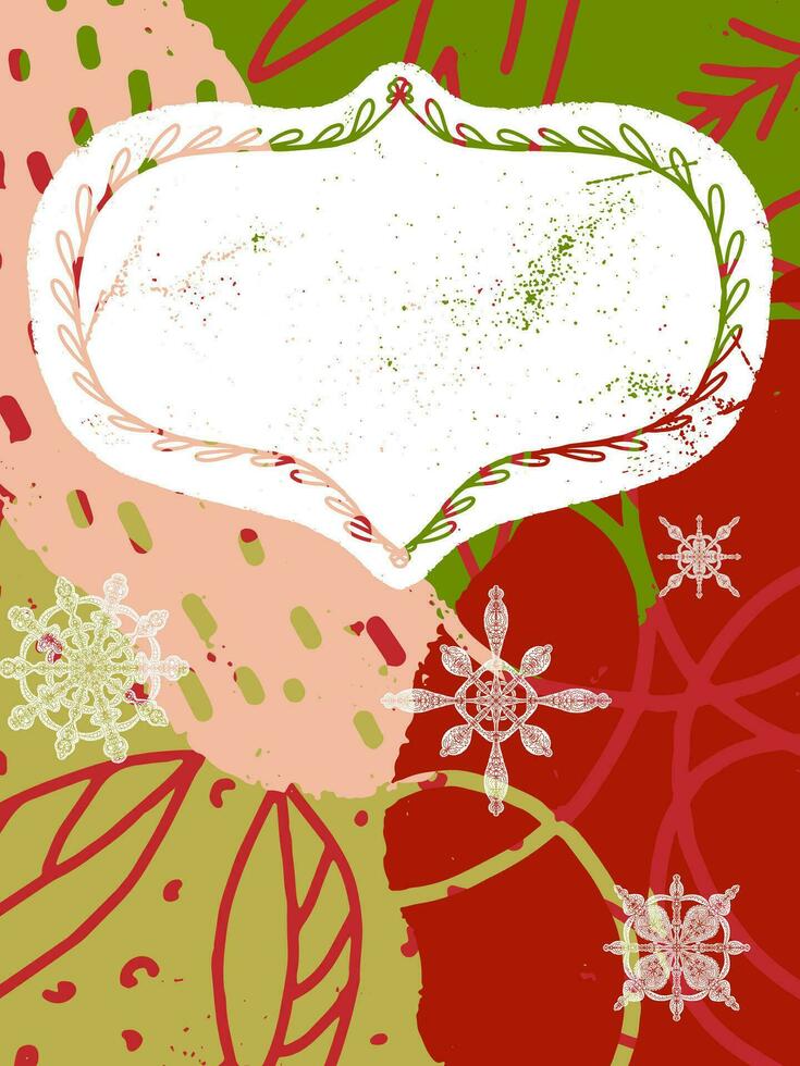 Noël Contexte avec une Cadre et flocons de neige vecteur
