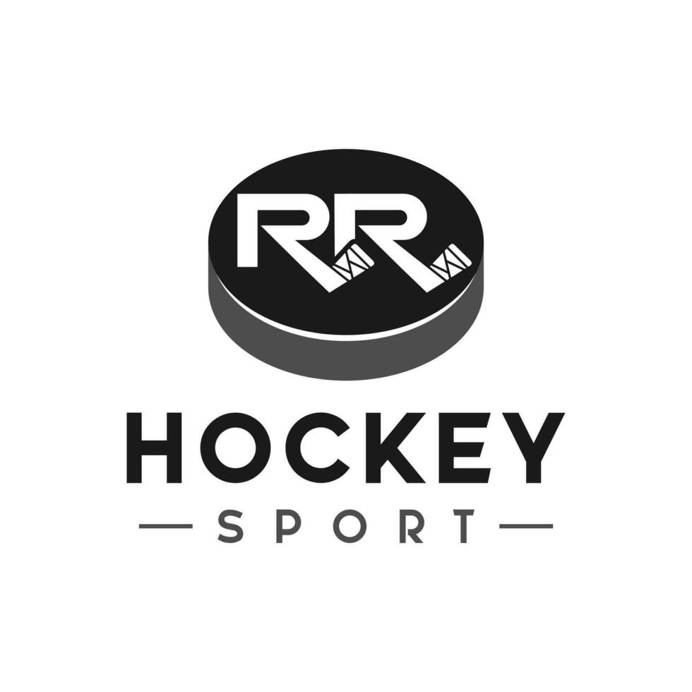 le hockey des sports logo avec le lettre rr vecteur