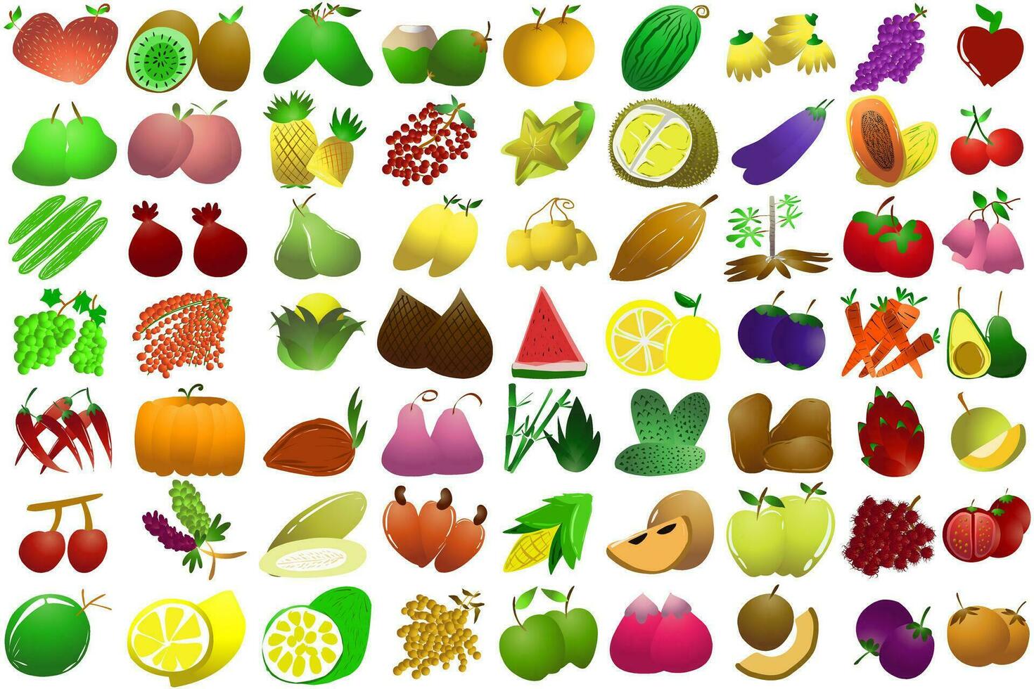 illustration de les types de fruit. parfait pour éléments de livres de cuisine, les magazines, journaux, présentations, La publicité vecteur