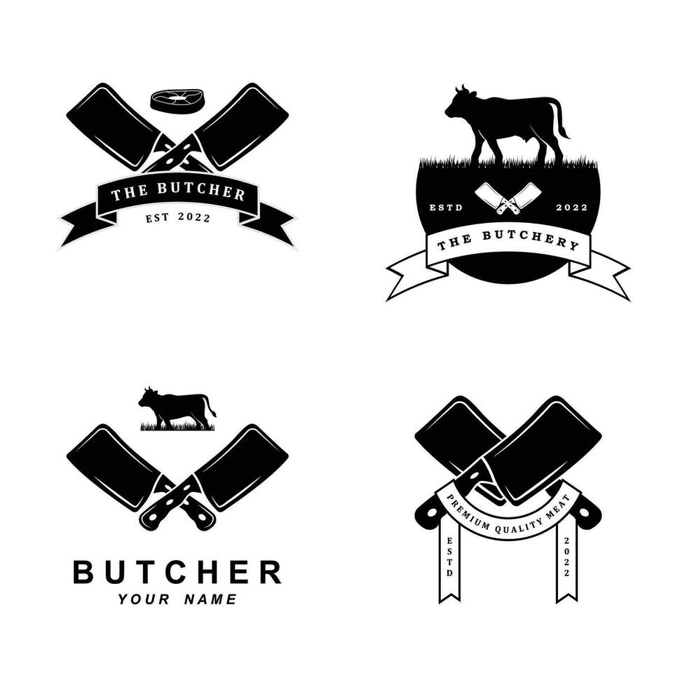 Boucher logo vecteur icône illustration conception. logo adapté pour restaurant et nourriture industrie