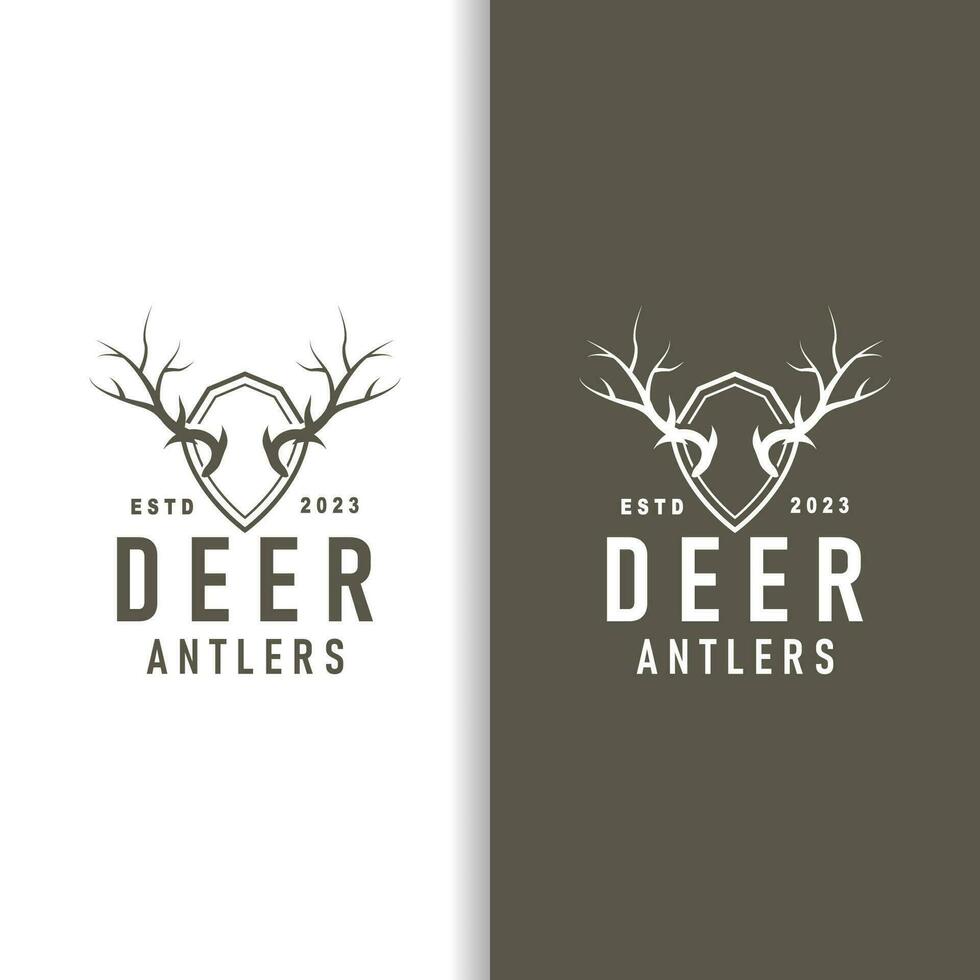 cerf logo, ancien sauvage cerf chasseur conception cerf bois produit marque illustration vecteur