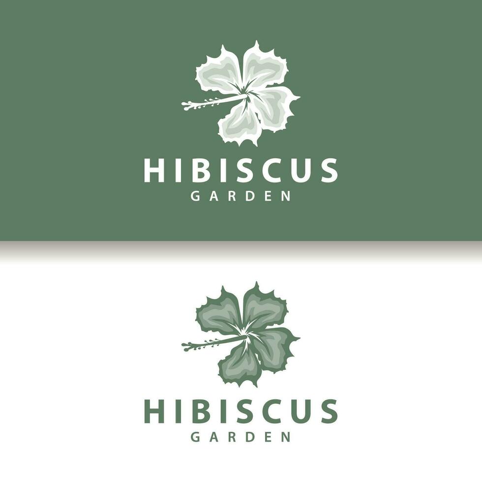 hibiscus logo Facile Frais Naturel fleur conception jardin plante illustration vecteur
