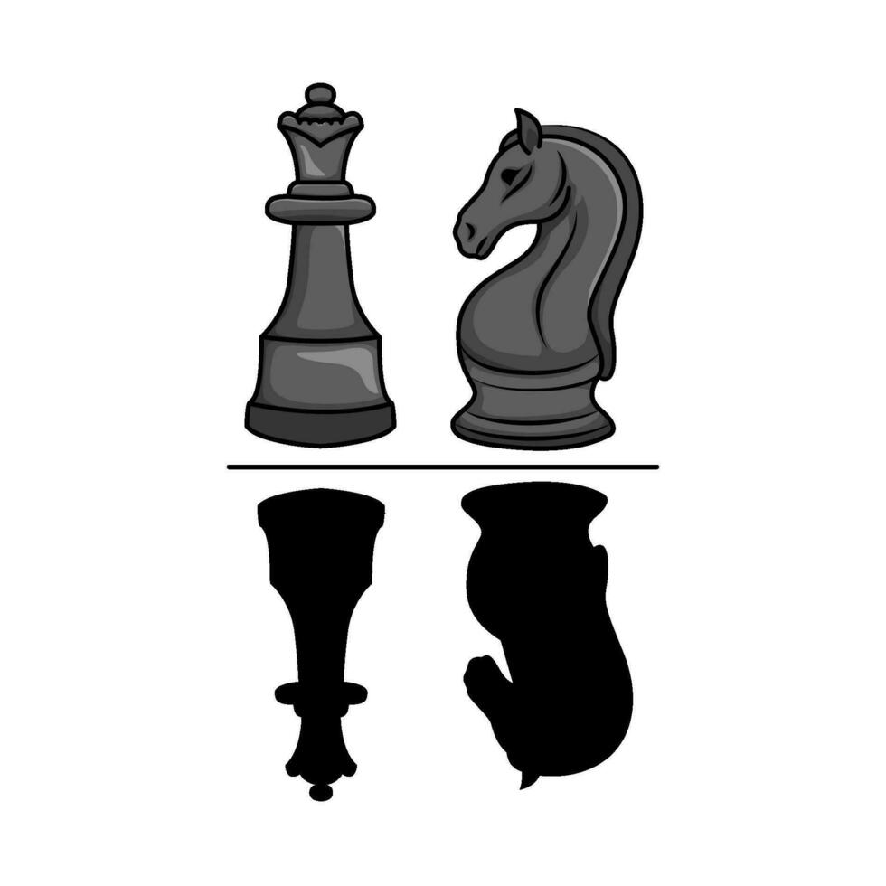 échecs Chevalier avec reine illustration vecteur