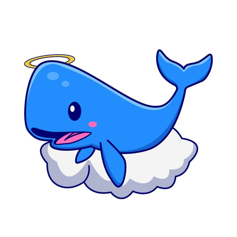 baleine ange dans nuage illustration vecteur