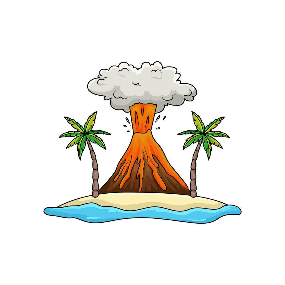 éruption dans plage illustration vecteur