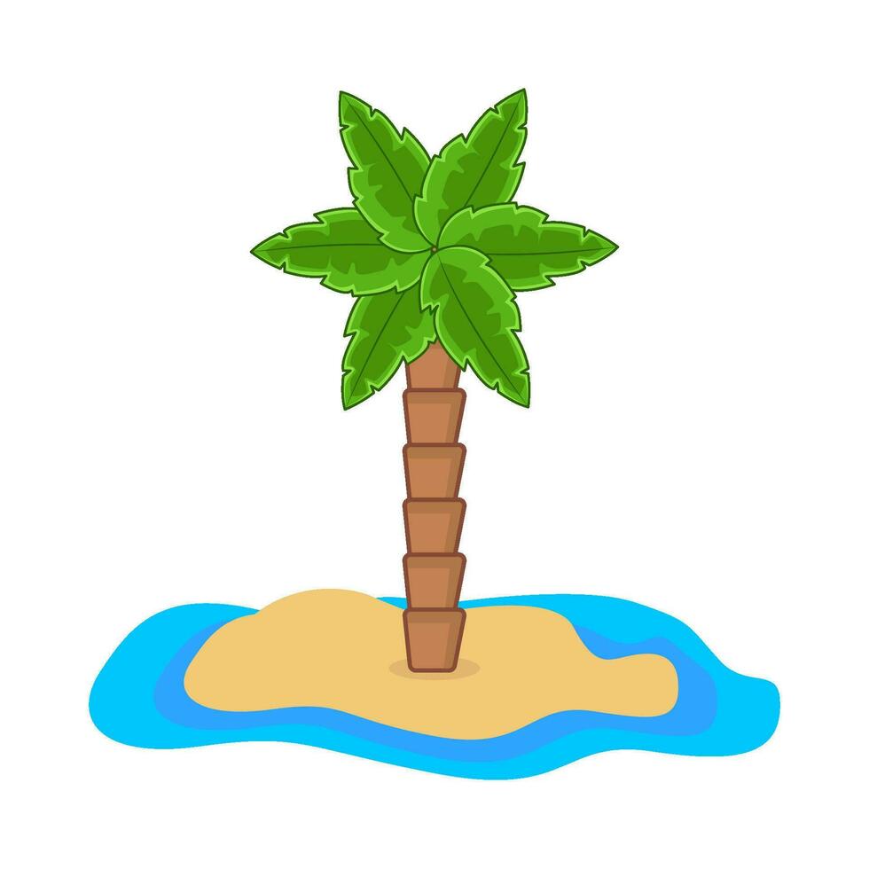 paume arbre dans plage illustration vecteur