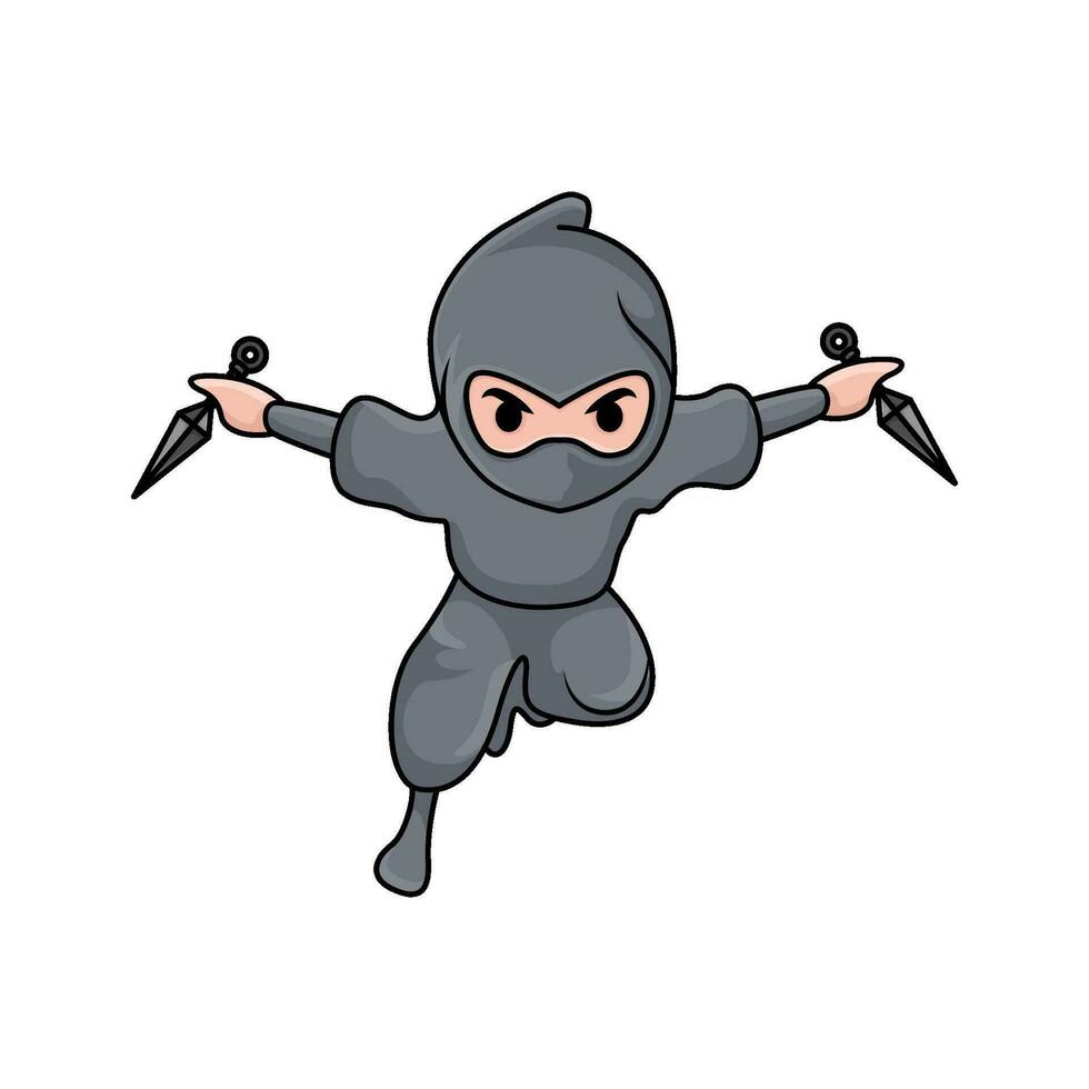 kunai dans main ninja illustration vecteur
