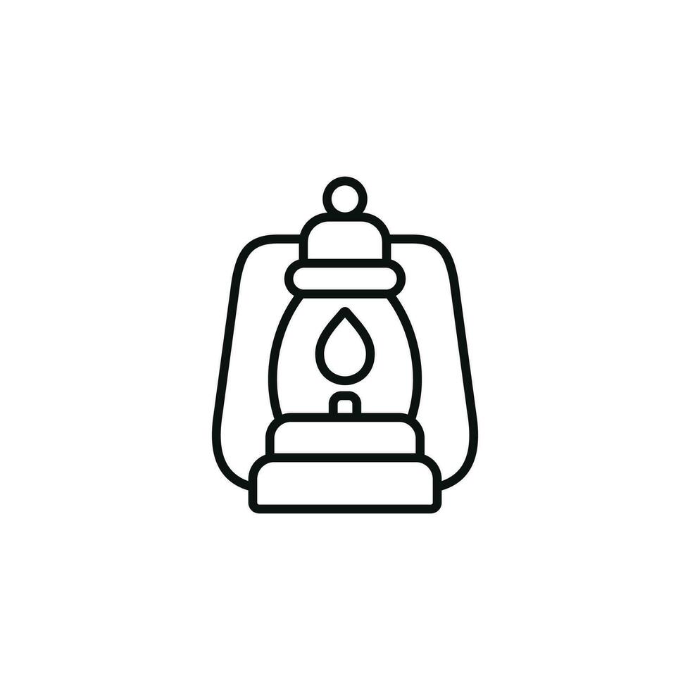 lanterne ligne icône isolé sur blanc Contexte vecteur
