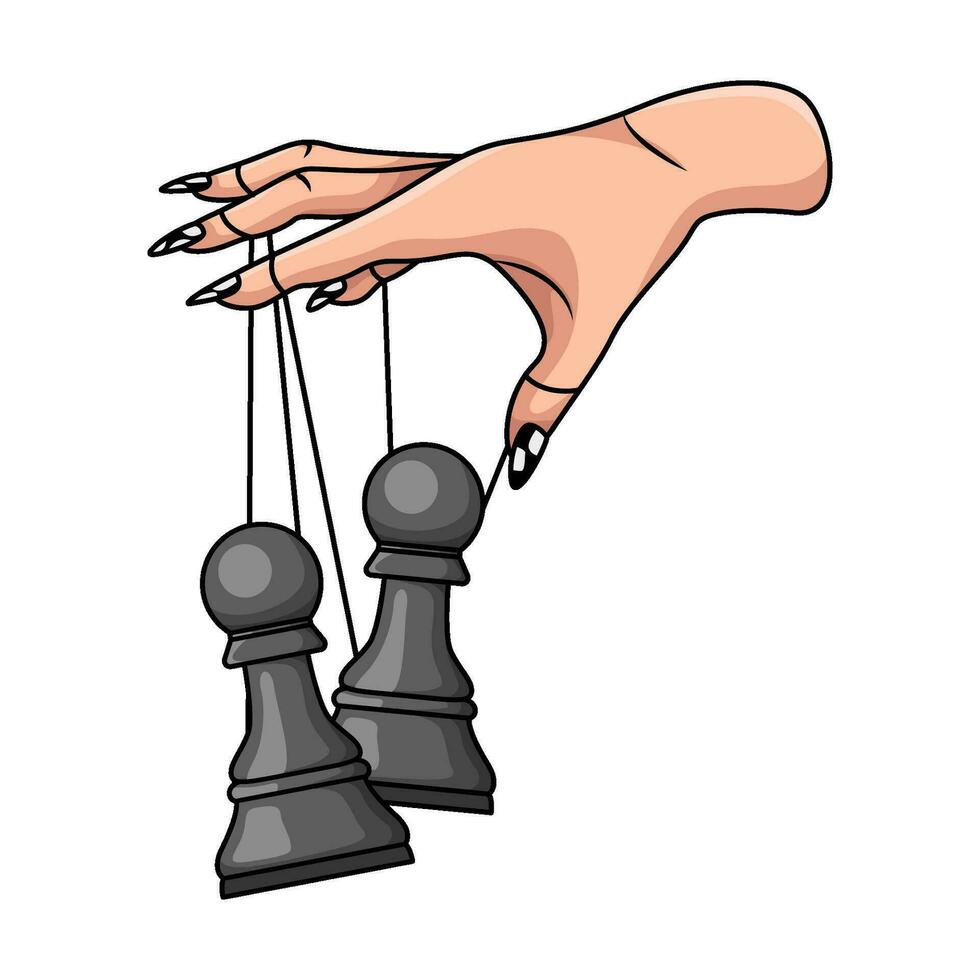 échecs pièce dans main illustration vecteur